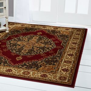 Home Dynamix Area Rugs: Royalty Rugs: HD2319-215 Red-Ivory: 3'6" X 5'2"
